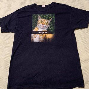 "Snapcat" Cat Black Graphic Tee